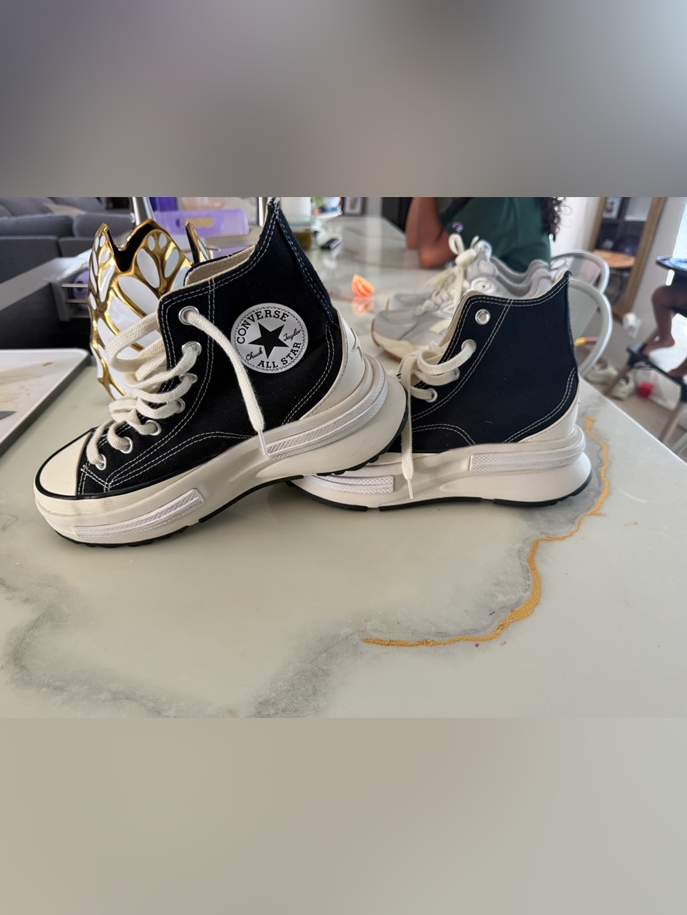 Converse Kids Black and White High Top Sneakers